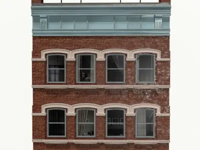 LowPoly FACADE Townhouse Low-poly 3D model