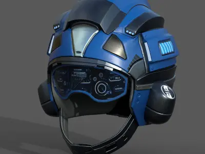 Helmet scifi pilot fantasy human protection soldier combat  Low-poly 3D model