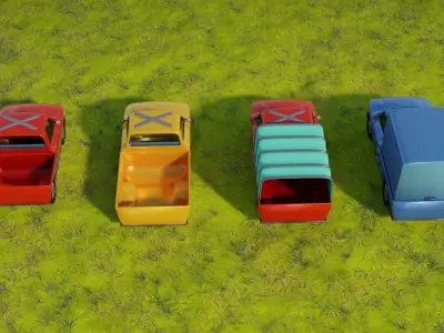 Pickup Trucks model Low-poly 3D model