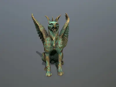 Statue Creature Low-poly 3D model