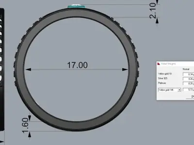 Messika Ring Gold 3D print model