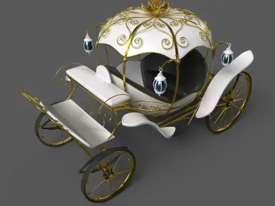 Cinderella Pumpkin Carriage Low-poly 3D model
