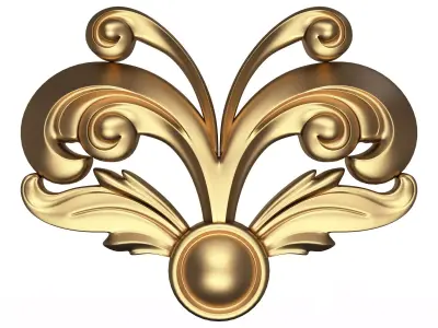Carved Plaster Molding Decoration 014 Low-poly 3D model