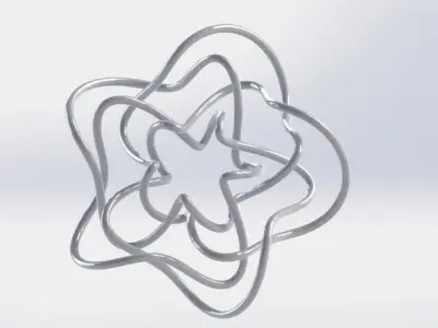 Knot silver flower Free 3D model