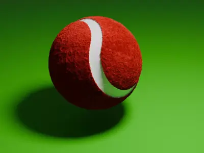 RED TENNIS CRICKET BALL Low-poly 3D model