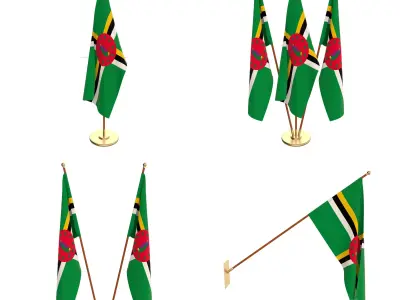 Dominica Flag Pack 3D model