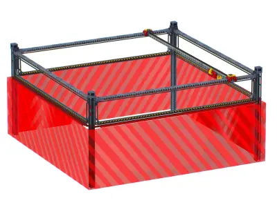 isometrical scaffolding 3x3 section Low-poly 3D model