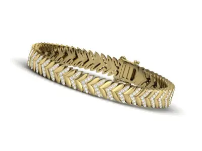 bracelet chevron in rose gold 3D print model