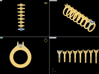 emarald engagement ring 3d model printable model 3D print model