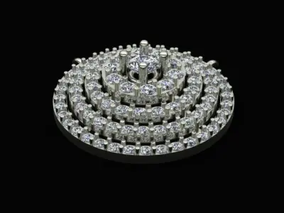 Round Diamond Pendant 3D print model