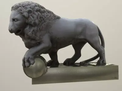 Lion sculpture  Extrier Free low-poly 3D model