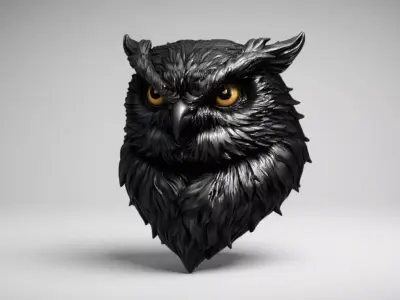 Owl Head 3D Model for Jewelry Pendant Design 3D print model