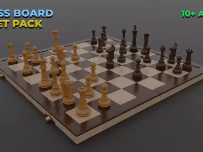 Chess Essentials Asset Pack Low-poly 3D model