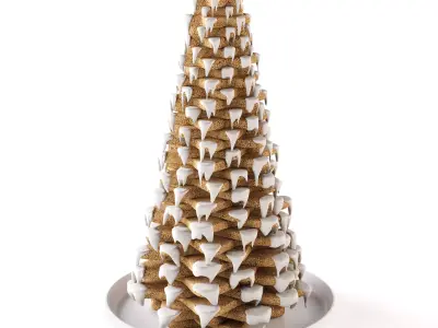 Gingerbread houses and a cookie tree 3D model