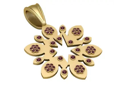Luxury Floral Snowflake Pendant   3D Printable Fine Jewelry 3D print model