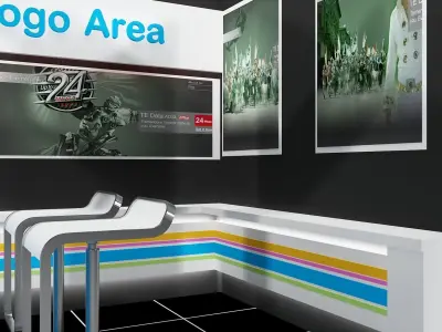 Booth Exhibition Stand a214 no hiseg 3D model