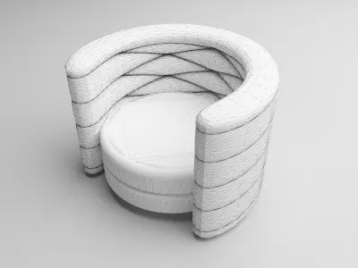 Round Armchair 3D model
