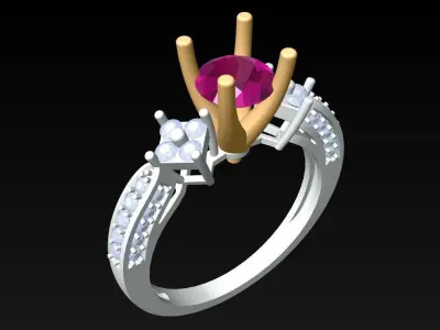 Diamond Ring - Womens Rings - N152433 3D print model