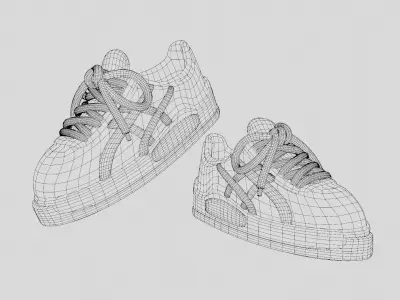 Lowpoly Cartoon Sport Sneakers  3D model