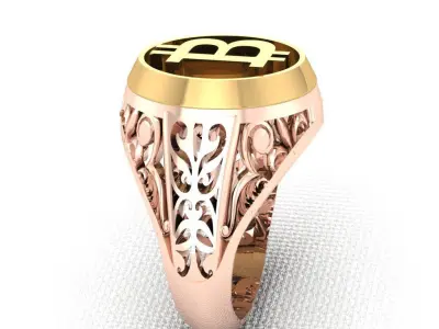 bitcoin ring 3D print model