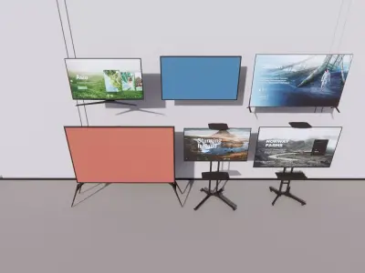 3D Model Modern TV Display Setup Low-poly 3D model