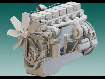 3 in one-14 Industrial Engines- High detail 3d models Low-poly 3D model