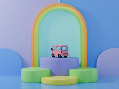 Pink truck 3D 3D print model