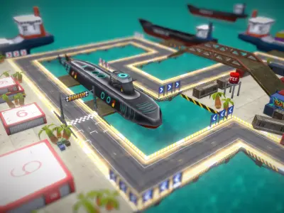 V5 Road Seaport Low-poly 3D model