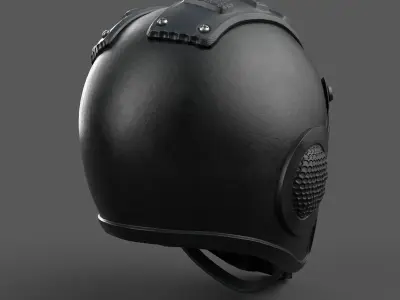 Helmet combat military Scifi 3d model gas mask  Low-poly 3D model
