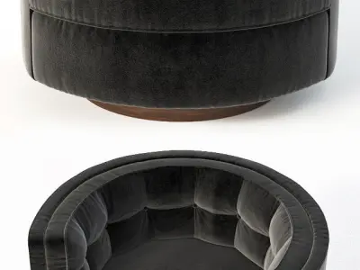 Milo Baughman barrel back swivel 3D model