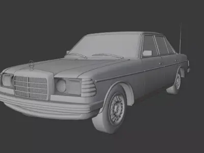 Mercedes Benz W123 Car Low-poly 3D model
