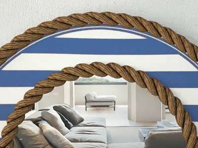 Beach Towel Striped Rope Mirror 3D model