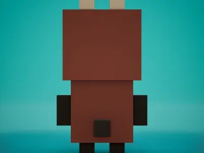 Voxel - Bear Low-poly 3D model