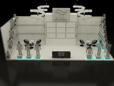 Booth Exhibition Stand a221b 3D model