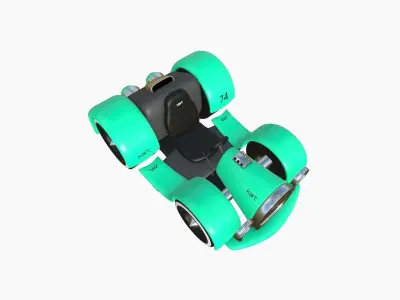 Cartoon Kart E08 Aqua - Vehicle Racing Design Low-poly 3D model