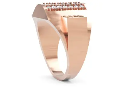 Bold Diamond Mens Ring Luxury Gentleman Accessory  3D print model