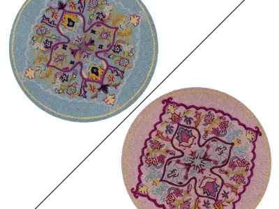 Round Rug Set 46 3D model