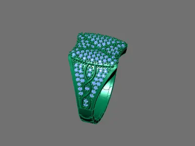 Gents Rings Diamond Men Ring STL 3DM 3D ready print model 3D print model