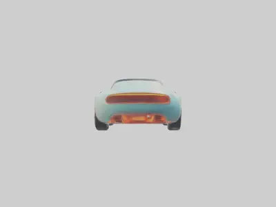 Retro Futuristic Electric Car model 2 Low-poly 3D model