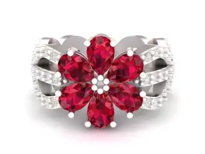 FEMALE RUBY RING 3D PRINTABLE MODEL  3D print model