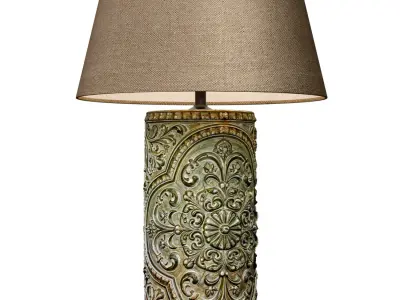 Green Copper Arabic Oriental Nightstand bedside Metal Table Lamp 3D model