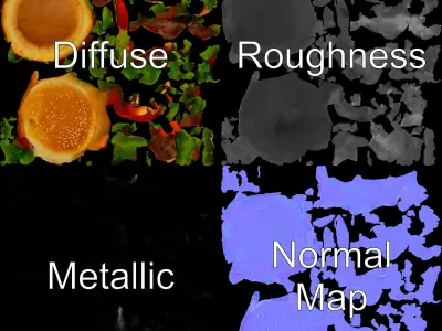 Cheeseburger Deluxe D Model Pack Low-poly 3D model