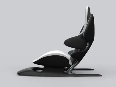 Funky car seat design  Low-poly 3D model