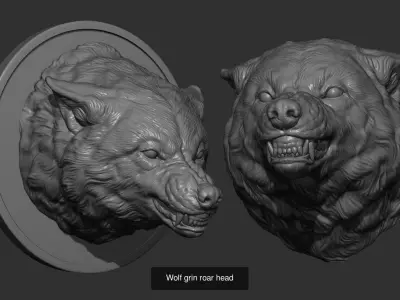 Wolf head colltction 3D Model Collection