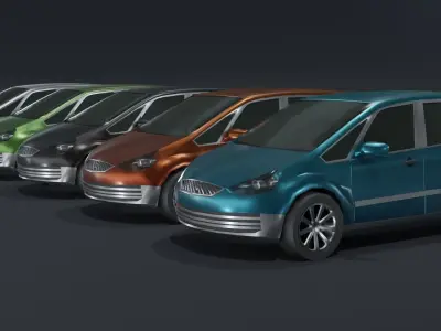 Minivan Car Generic Low-poly 3D model