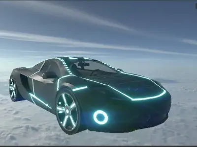 ferrari low poly futuristic car Low-poly 3D model