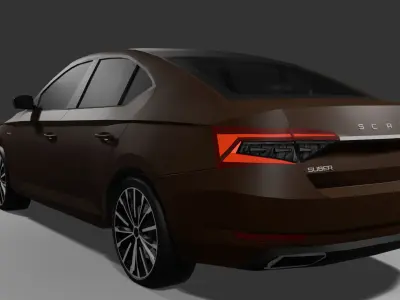 Skoda Superb LK  Low-poly 3D model