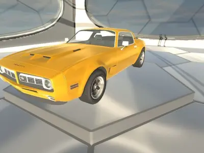 Phoenix car inside spaceship Low-poly 3D model