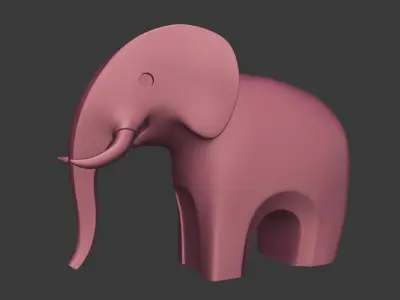 Elephant Figurine Low-poly 3D model