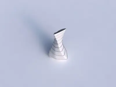 Vase twist puffy tappered triangle with horizontal layers 3D print model